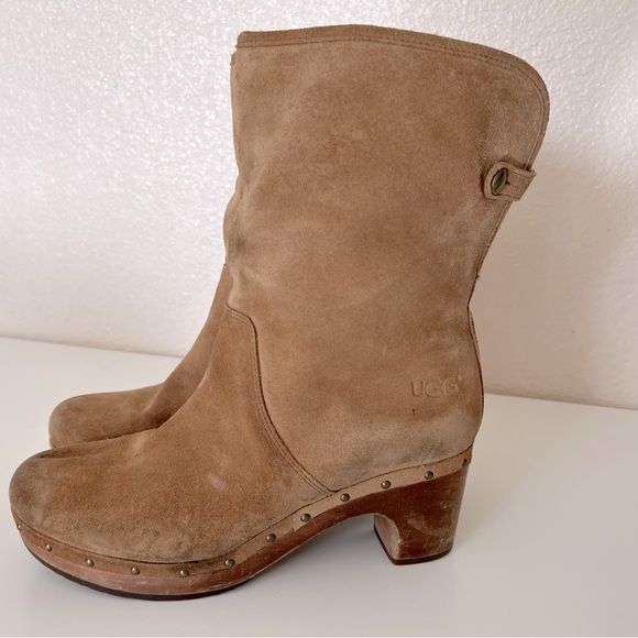 Ugg Australia Womens Lynnea 3204 Tan Suede Sheepskin Shearling Boots Size 9 - Picture 10 of 11